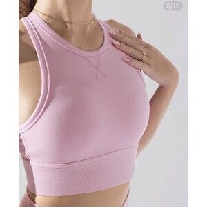Popflex What’s The Scoop Seamless Crop Tank Bra Pink Size Small. **Stained